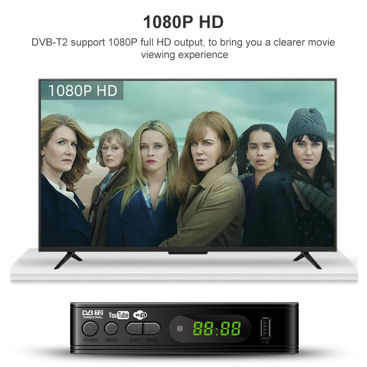 T15-T2 1080P Full HD DVB-TC/C Receiver Set-Top Box, EU Plug, TT0189EU, TT0189US
