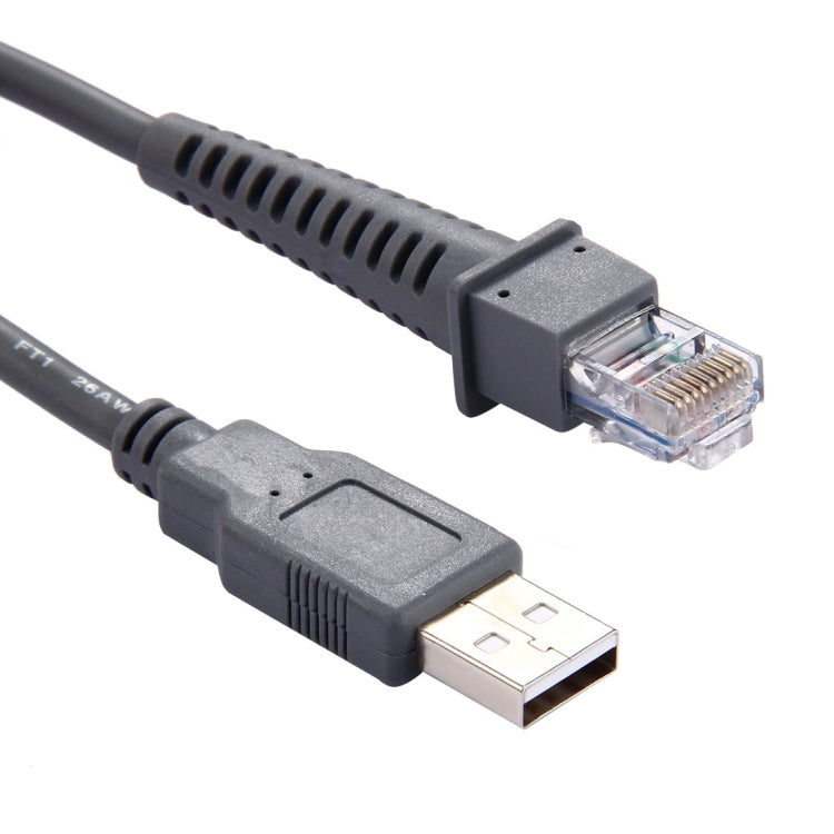 2m USB A Male to RJ45 Scanner Serial Data Cable for Symbol LS2208 / 2208AP / LS4278
