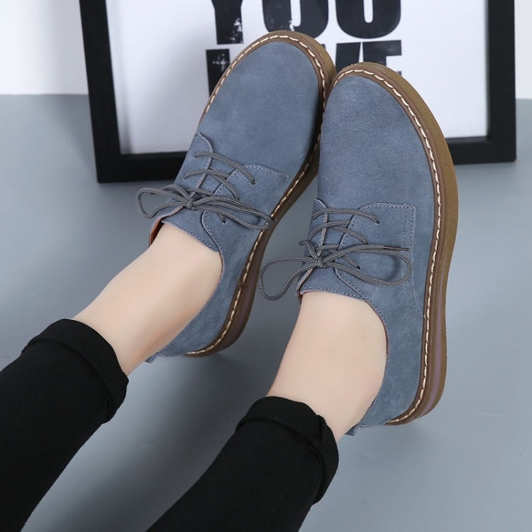 Suede Flat Bottom Lace-up Wear Resistant Fashion Casual Shoes for Woman