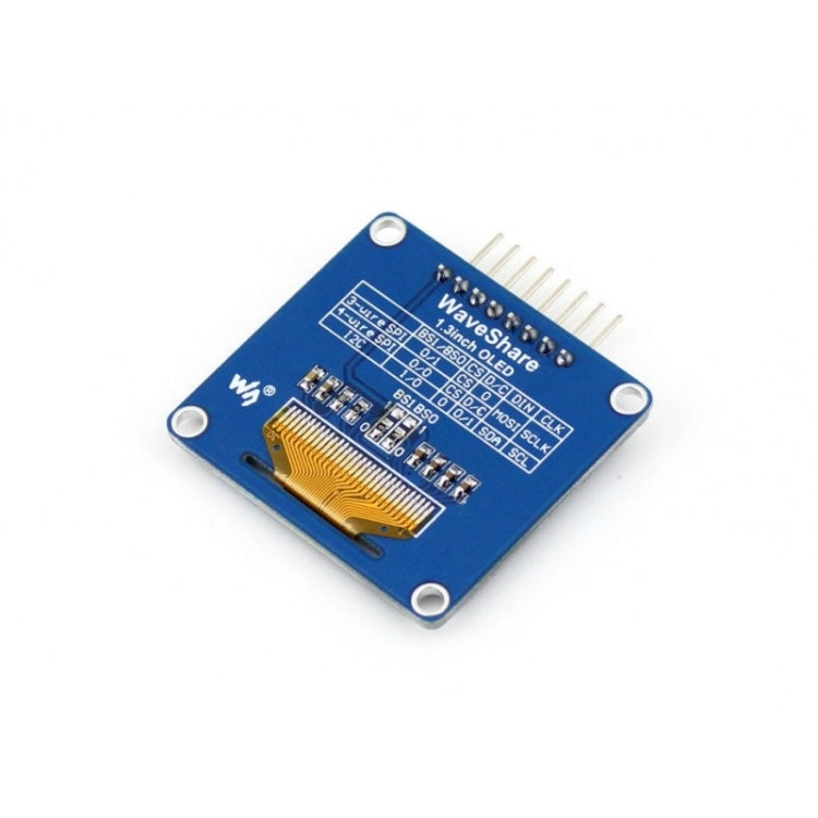 Waveshare 1.3 inch 128*64 OLED(A), SPI/I2C interfaces, Curved Horizontal Pinheader