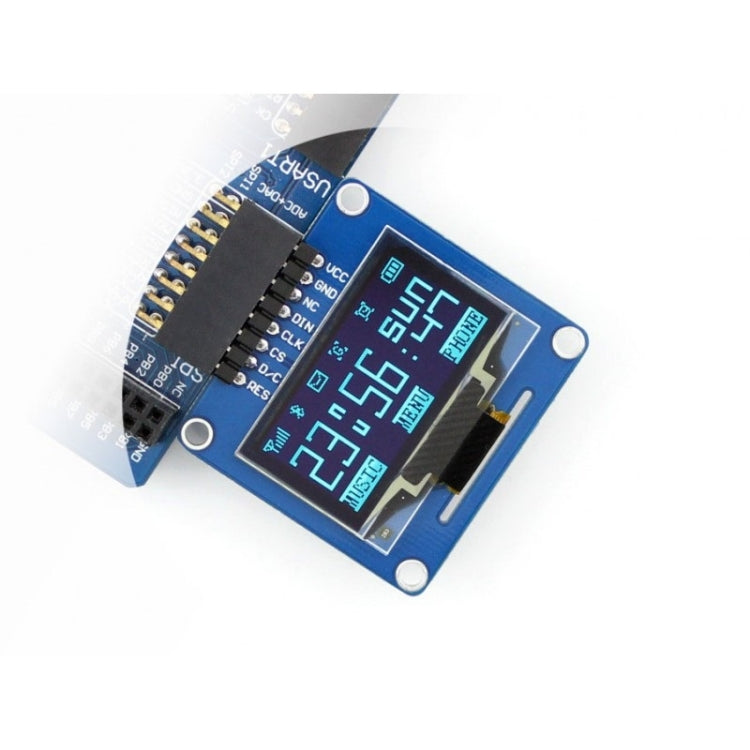 Waveshare 1.3 inch 128*64 OLED(A), SPI/I2C interfaces, Curved Horizontal Pinheader