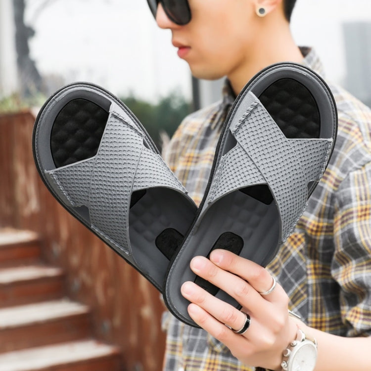 Casual Fashion Beach Sandals Slippers for Men (Color:Khaki Size:44)