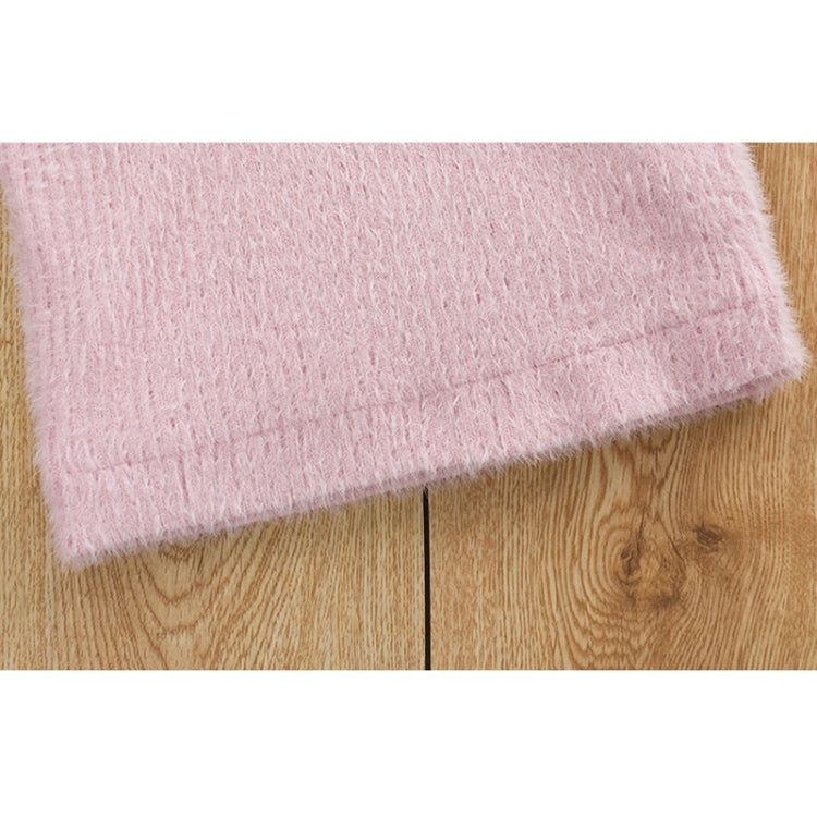 Letter Pattern Imitation Mink Velvet Children Turtleneck Knitted Sweater