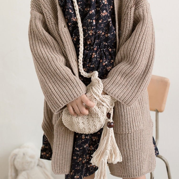 Childrens Clothing Girls Sweater Thick Knitted V-neck Childrens Cardigan Jacket Single-breasted Jacket