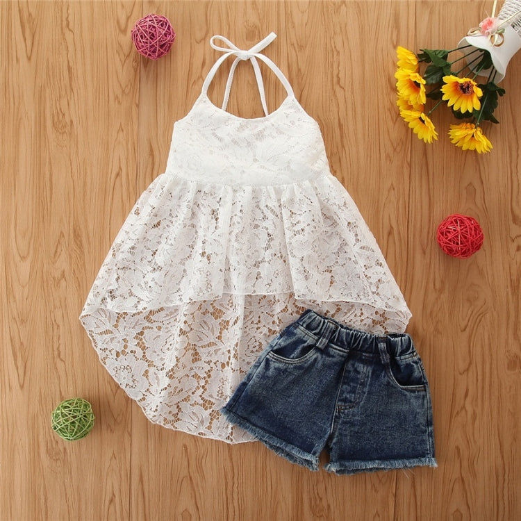 Girls Sling Sleeveless Top Skirt Shorts Two-piece Suit
