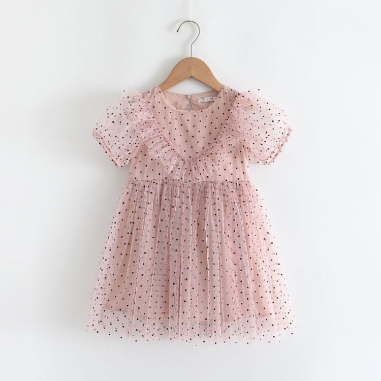 Girls Mesh Dot Lace Dress