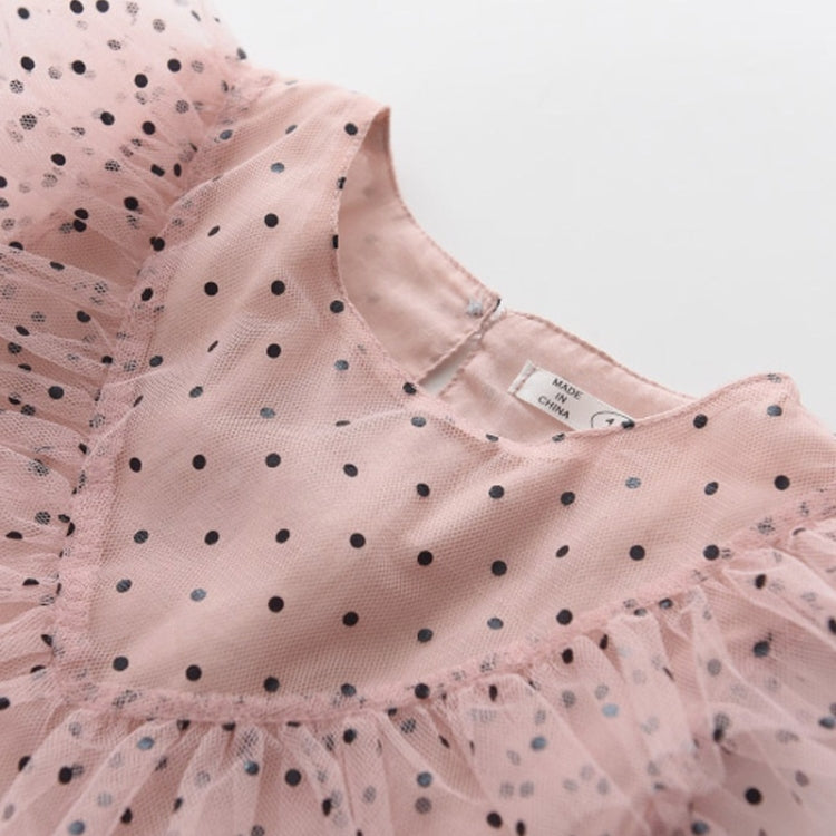 Girls Mesh Dot Lace Dress
