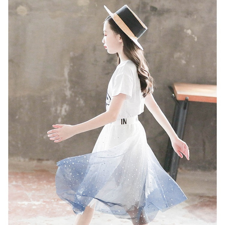 Women Short-sleeved Blouse + Two-piece Dress