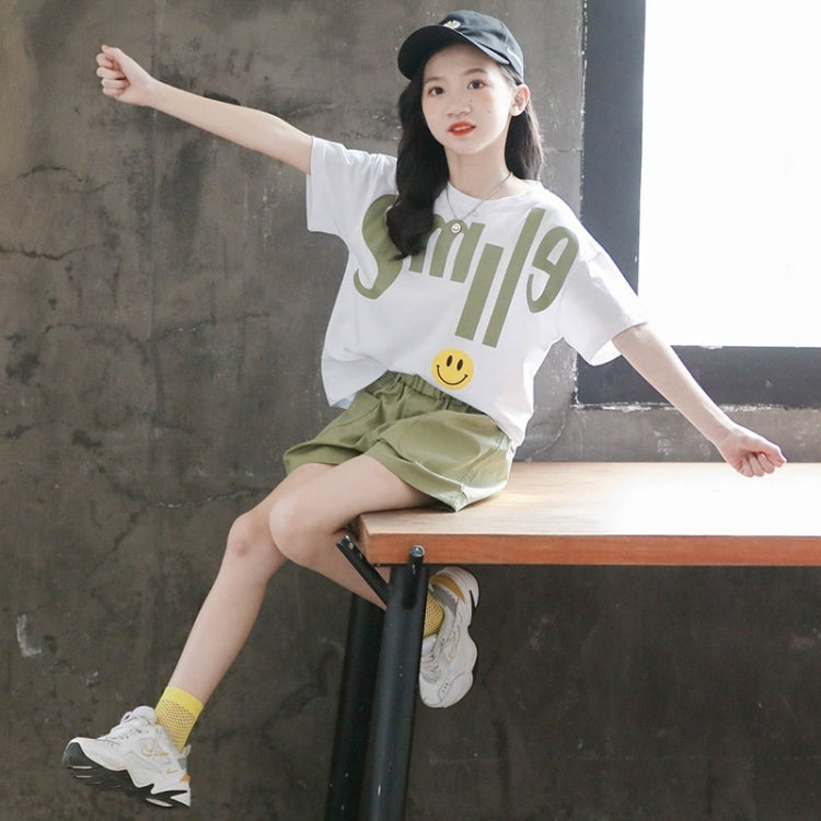 Girls Short-sleeved Top + Two-piece Group Pants