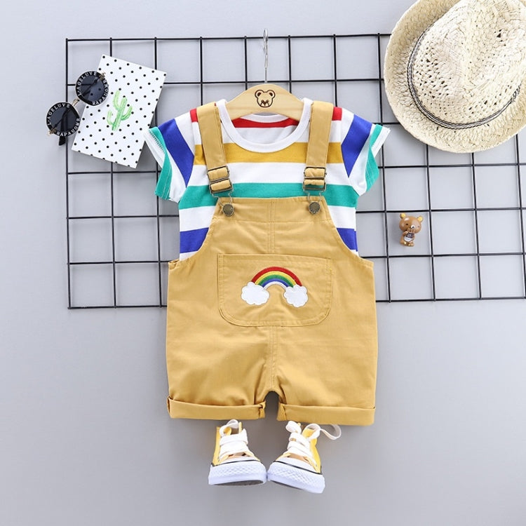 Summer Two-piece Baby Suspenders Suit Striped Short-sleeved Summer Dress