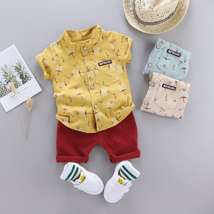 Summer Childrens Short-sleeved Suit Shirt Two-piece Suit