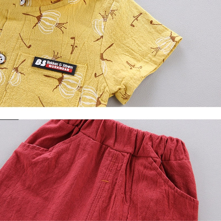 Summer Childrens Short-sleeved Suit Shirt Two-piece Suit