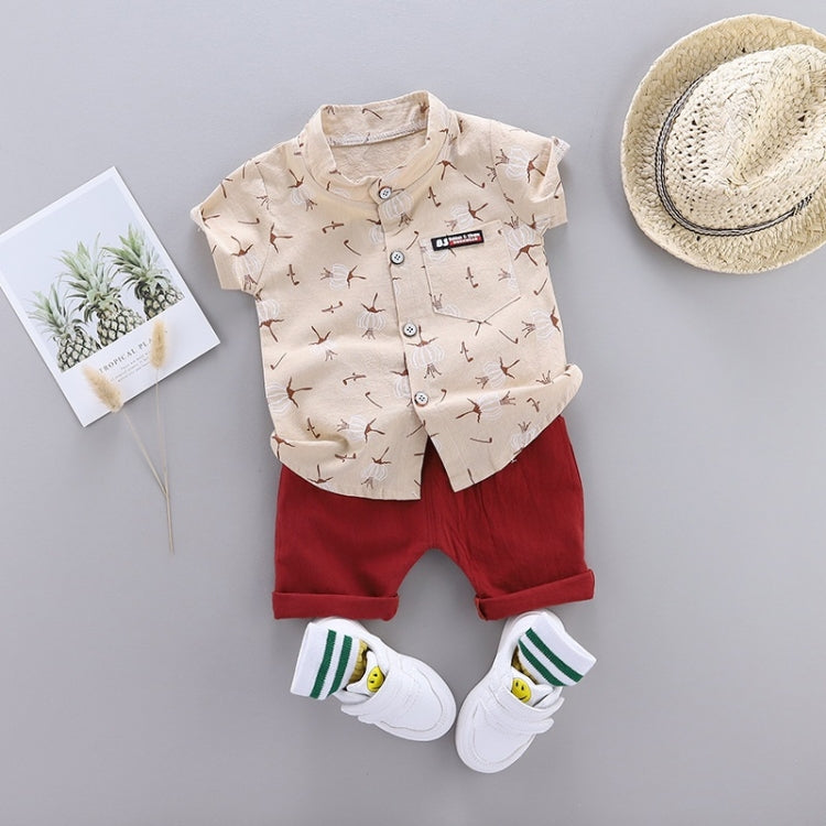 Summer Childrens Short-sleeved Suit Shirt Two-piece Suit