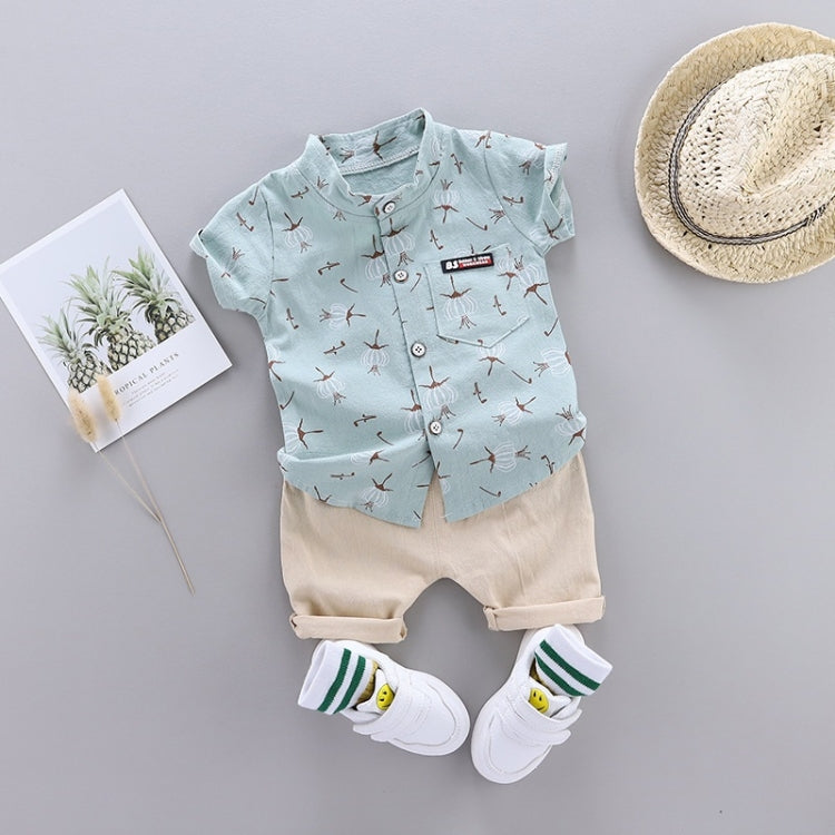 Summer Childrens Short-sleeved Suit Shirt Two-piece Suit