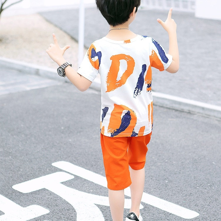 Summer Childrens Fashion Suit Short-sleeved Casual Pants Sportswear