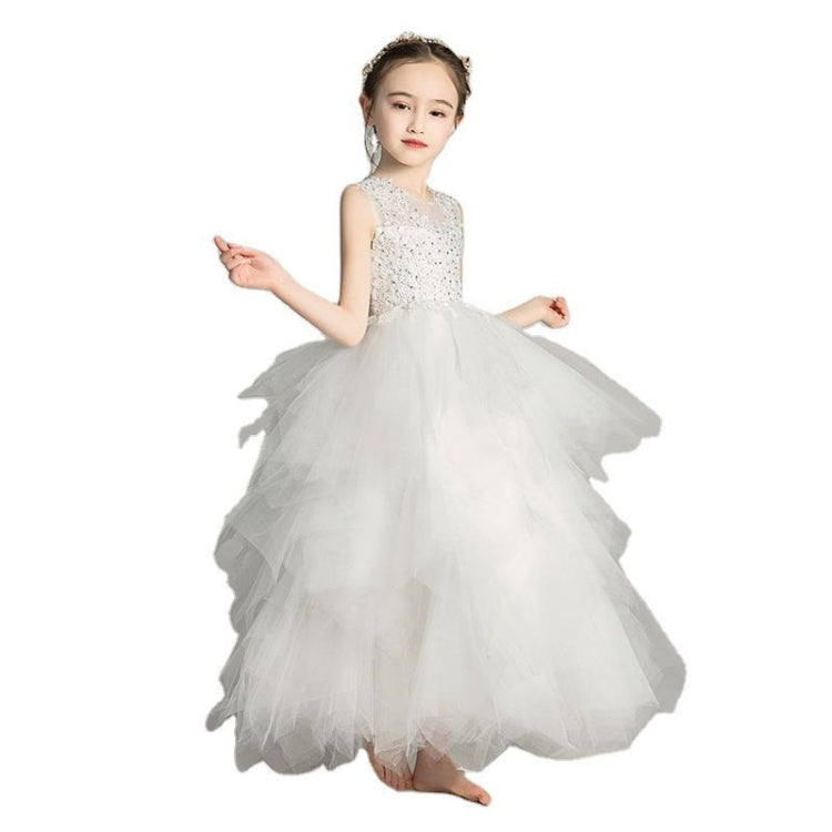 Sleeveless Long Lace Princess Dress Pettiskirt Performance Formal Dress for Girls
