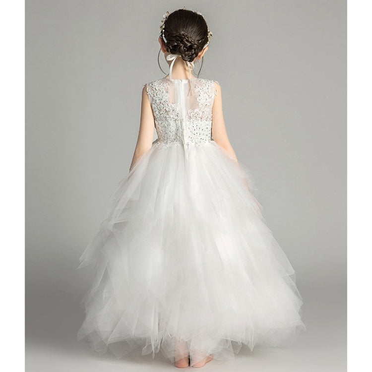 Sleeveless Long Lace Princess Dress Pettiskirt Performance Formal Dress for Girls