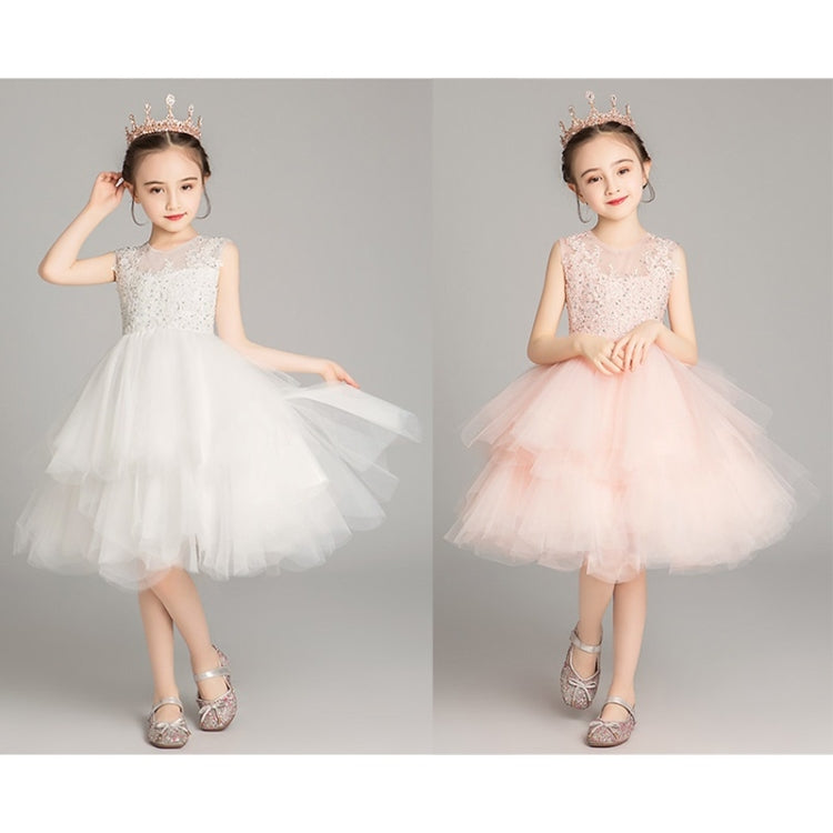 Sleeveless Short Lace Princess Dress Pettiskirt Performance Formal Dress for Girls