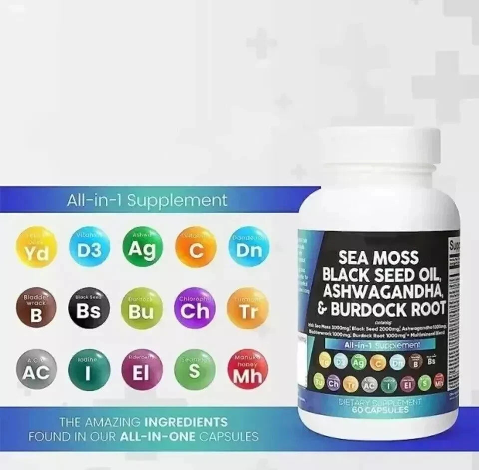 MultiMineral — Sea Moss, Black Seed Oil, Ashwagandha & Burdock Root Blend